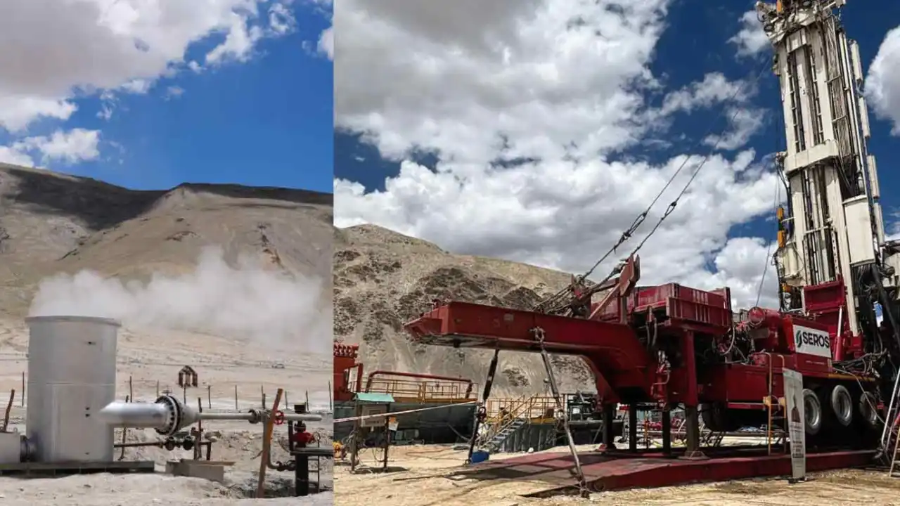 Ladakh Puga Valley geothermal well drilling ലഡാക്ക് ജിയോതെർമൽ കിണർ ചിത്രം