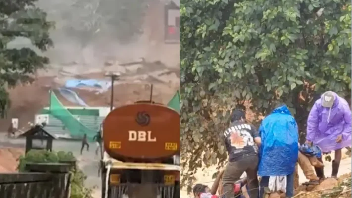 വയനാട്ടിൽ കനത്ത മഴയും മണ്ണിടിച്ചിലും; തുരങ്കപാതയ്ക്ക് സമീപം ആളുകൾ കുടുങ്ങിയതായി സൂചന.