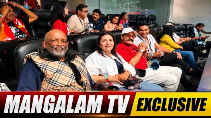 വിഐപി ബോക്‌സിനെ ഇളക്കി മറിച്ച് ലാലേട്ടന്‍.  ലോകകപ്പ് സെമിഫൈനല്‍ തീപാറും പോരാട്ടം കാണാന്‍ അമേരിക്കയിലെ ഡള്ളാസ് സ്‌റ്റേഡിയത്തിലെ വിഐപി ഗാലറിയില്‍ താരരാജാവ് ലാലേട്ടന്‍ !