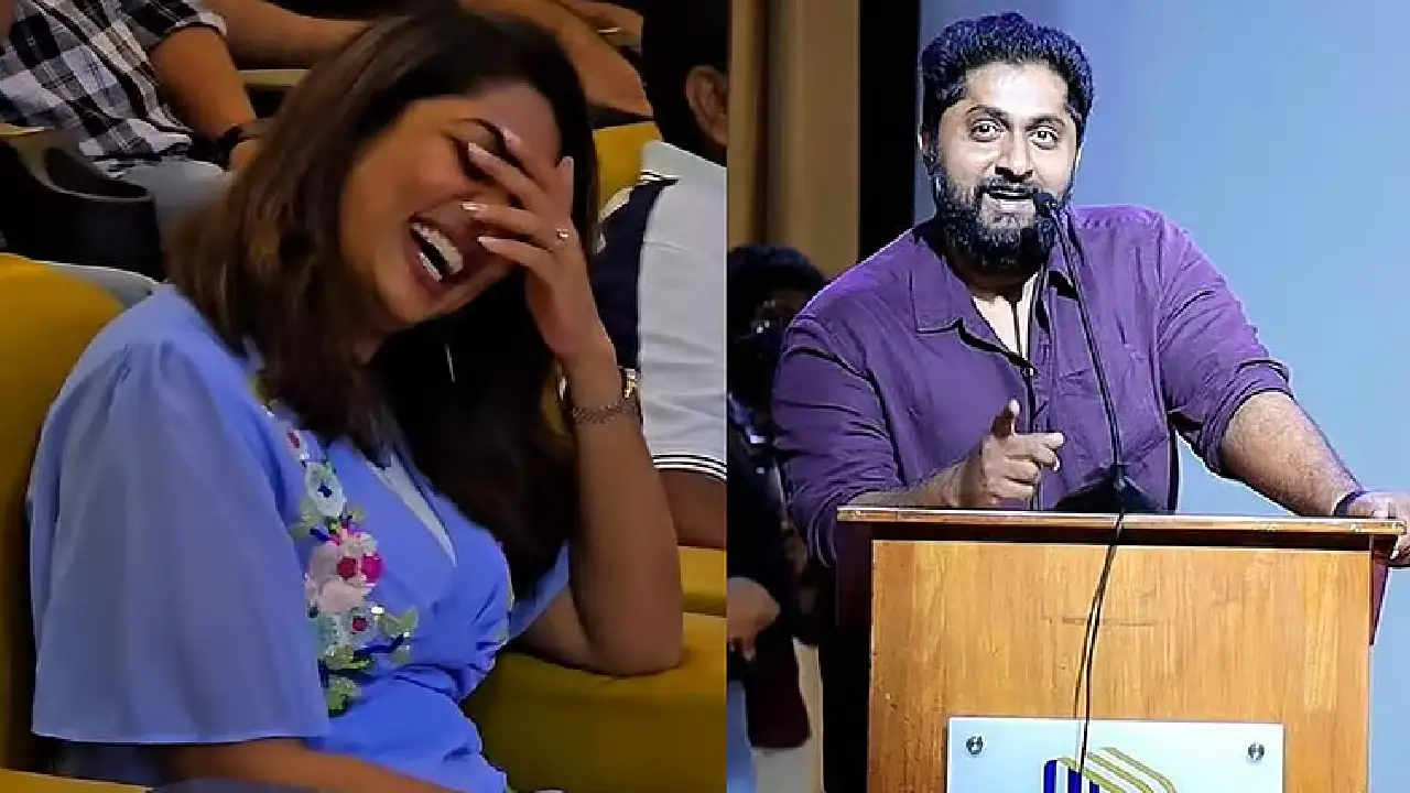 Dhyan Sreenivasan and Navya Nair at Visitor movie launch event