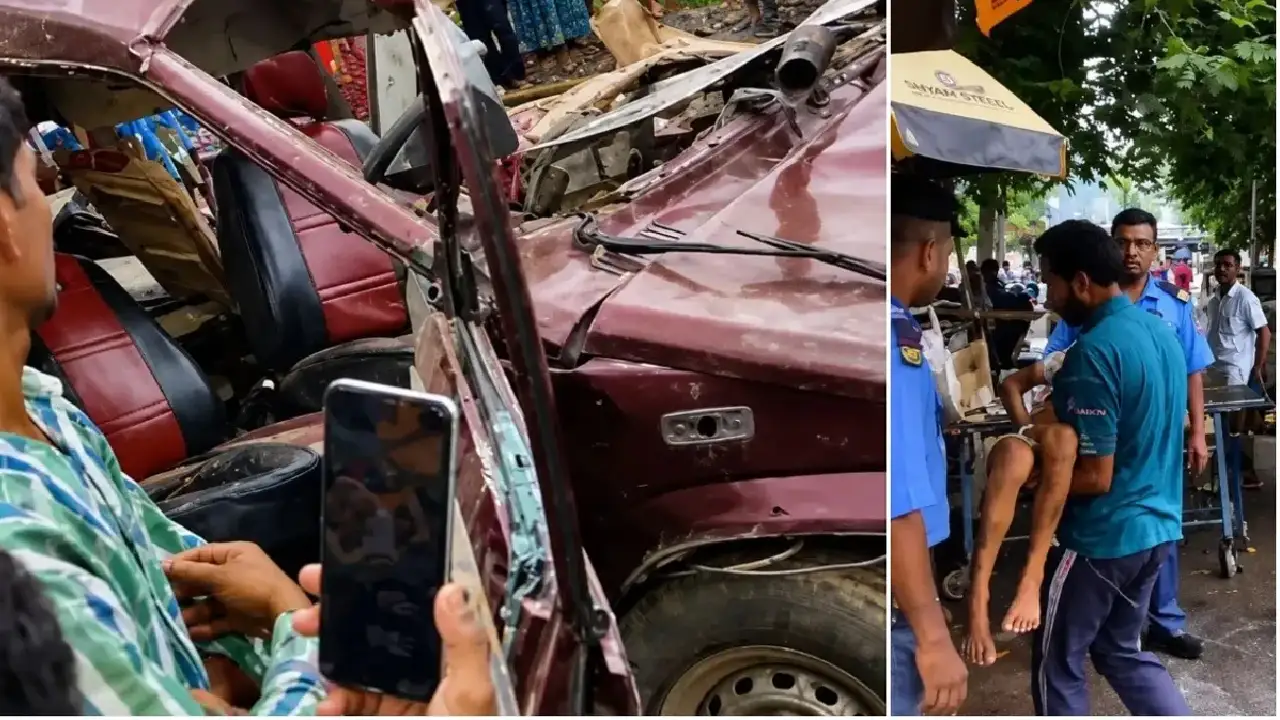 A train collided with a school van in West Bengal.