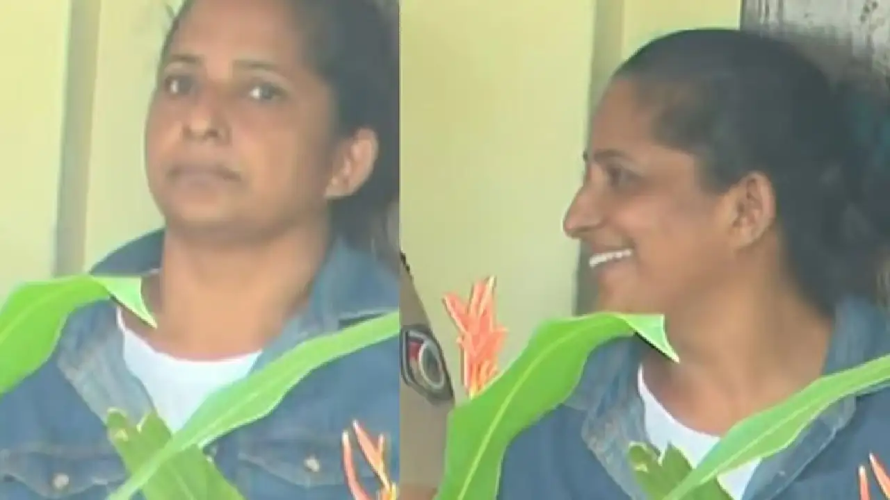 Koodathayi serial murder case accused Jolly arrives at court during a hearing.